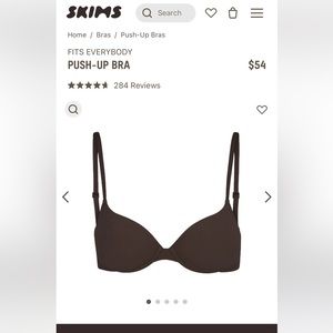 Brand new never taken out of packaging Skims Push Up Bra in shade Espresso